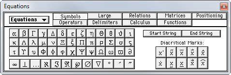 Standard FM equation palette
