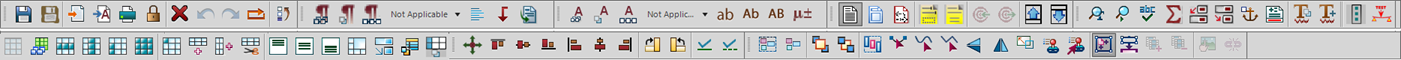 Screen shot of the extended tool bar from Shlomo Perets with many additional buttons